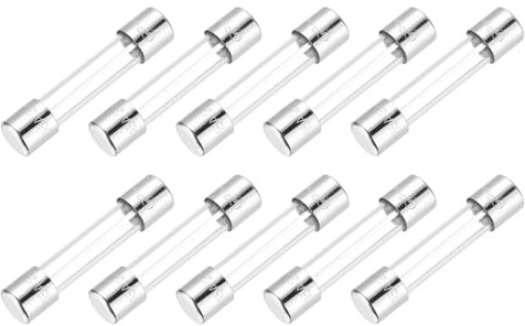 sourcing map Glassicherung, 15 A, 250 V, 6 x 30 mm, Zeitverzögerung, UL-gelistet, träge Sicherung für Haushaltsgeräte, 10 Stück