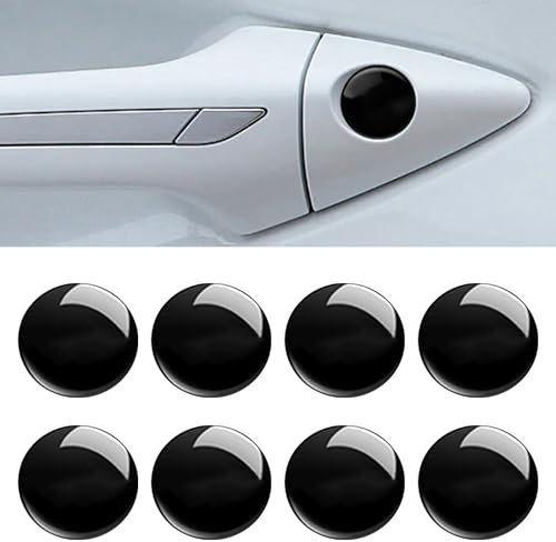 Flaconi 8PCS Pegatinas Protectoras Antibloqueo para Cerradura de Coche,Pegatinas Ojo De Cerradura,Cubierta para Cerradura de Puerta,Pegatinas Protectoras para Cerradura de Puerta de Coche (Negro)
