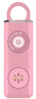BOKIOESDE Portachiavi con allarme di difesa Protezione di ricarica di tipo C Suono forte Portachiavi di sicurezza in ABS Set di difesa Portachiavi da difesa per donna, rosa