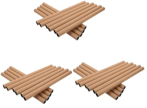 HOODANCOS 3 Sets Tragbare Papieraufbewahrungsröhren Braune Versandröhren Aus Karton Wiederverwendbar Für Studenten Designer 10 Stück * 3