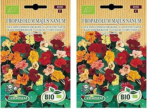 Germisem Orgánica Tropaeolum Majus Nanum Semillas de Nasturtium 3 g (ECBIO1506) (Paquete de 2)