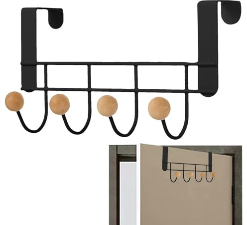 Porte-manteau suspendu au-dessus de la porte - Porte-manteau au-dessus de la porte, crochets de porte robustes | Pas de perçage nécessaire, porte-manteau résistant à la rouille pour entrée, cuisine