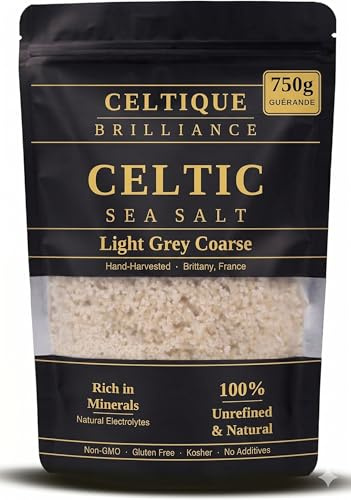 Celtique Brilliance Celtic Sea Salt Coarse 750g | Hand-Harvested Guérande France | Unrefined Light Grey | Rich in Minerals | Resealable Bag | No Additives
