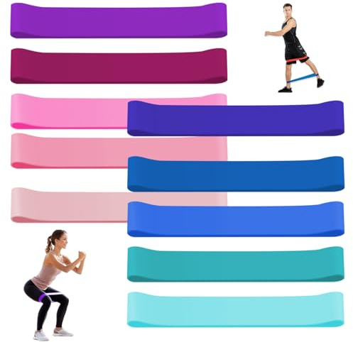 FOSDICK Resistance Bands Set of 10, Resistance Band Women and Men, Exercise Bands with 5 Different Resistance Levels, Physio Resistance Bands, Elastic Bands Gym for Strength Training,Yoga,Gym,Pilates