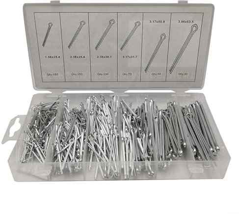 555-teiliges Edelstahl-Splinte Haarnadel-Set, Splint-Sortiment, Haltestifte, Fixierstift-Set