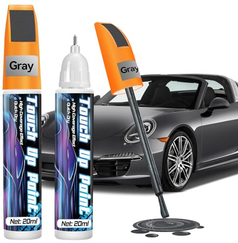 Prowithlin Lackstift 2 Stück - Professioneller Lackstift für Kratzer - Schnelltrocknend und Präzise Auto Reparatur - Lack Reparatur Stift, 40ml (2 Stück, Grau)