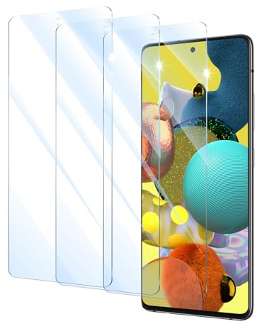 3 Stück Schutzfolie für Samsung Galaxy A51/A52/A52S/A53, Panzer Schutz Glas Folie Displayschutz, gehärtete Glasfolie, Panzerfolie Schutzglas, 9H Härte Displayschutzfolie, HD Klar, Anti- Kratzer
