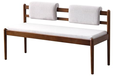 DYUNCZ Sitzbank Holz mit Rückenlehne, Küchenbank, Sitzbank Esszimmer mit Kissen, Doppelsofa, Polsterbank, Rustikale Bank, Holzbank, for Eingangsbereich, Wohnzimmer, Esszimmer(Brown,105cm/41)