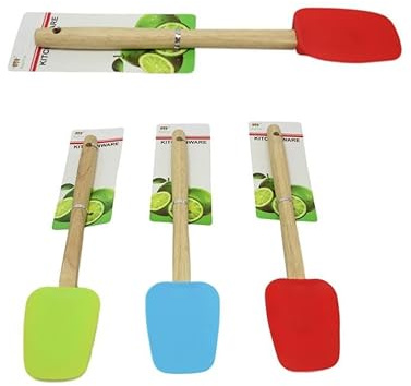 28cm Large Kitchen Silicone Cake Spatula Mixing Batter Scraper with Wooden Handle