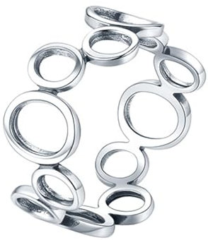 Tolldek Antragsring 14K Weißgold Au585, Hohl Kreis Bandringe Gold 585 Verlobungsring Echt Gold, Gr.61 (19.4)