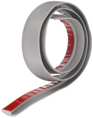 QUARKZMAN Bande de Transition de Sol 1,4 3,33ft en Pvc Auto-Adhésif pour Tapis vers Carrelage, Bordure de Transition à Coller pour Sols Inégaux Hauteur 5mm, Gris
