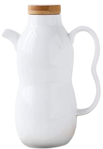 Vintage Keramik-Olivenöl- und Essigspenderflasche mit Holzdeckel, Sojasaucen-Menage, Flüssiggewürztopf für Küche, Esszimmer, Haushaltswaren