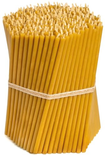 Velas de parafina N100 – 16,5 cm de largo, diámetro – 45 minutos de combustión, hechas a mano, mecha de algodón, para iglesia, oración y rituales (250 unidades – 1 kg)