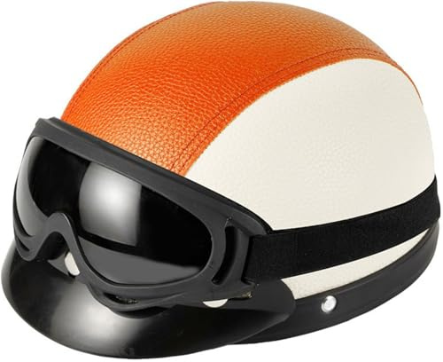 Cascos De Motocicleta para Hombres Y Mujeres Aprobado por Dot/ECE, Cascos De Ciclomotor con Brim El Cabezal Anticolisión Protege La Seguridad Vial De Los Usuarios