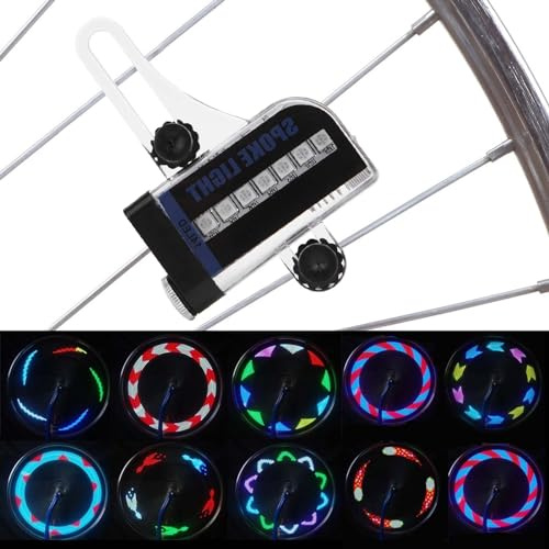Sonew Bike Spoke Light RGB 14LED Dual Side Accessoire für Mountainbycle mit Energieeinsparmodus und IP6 -wasserdichte