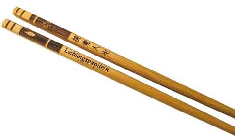 Essstäbchen personalisiert Bambus mit Gravur – Sushi Stäbchen Set – personalisierte Chopsticks – ideales Geschenk für Sushi Liebhaber - optional mit Stoffbeutel erhältlich