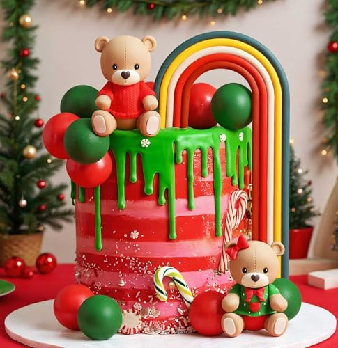 Decoración de tarta de género de Navidad para él o ella decoración de fiesta para niños o niñas accesorios de decoración para fiestas de bebés regalos para invitados