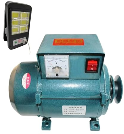 qudkdhs Generador AG sin escobillas, 220 V, 5000 W, pequeño generador, imán Permanente, Correa sin escobillas, Motor diésel, generador de iluminación, Motor de Gasolina con Alambre de Cobre Puro.