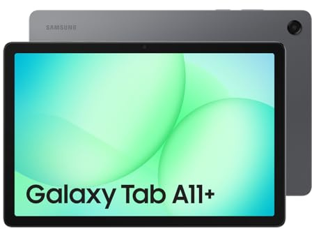 Samsung Galaxy Tab A11+ (versione CAD e garanzia) - Grigio 128 GB, Tablet Android da 11 pollici, supporto di archiviazione esterna, connettore per cuffie, ricarica rapida da 25 W