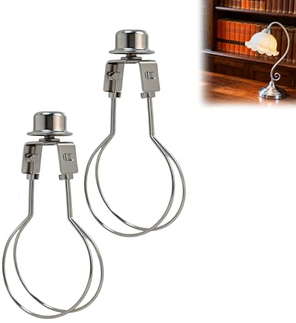 2-Pack Lamp Shade Light Bulb Clip Adapter, Clip on Lampshade Adapter & Clip on Lampshade Light Bulb,High Compatibility and Heat Resistance - Home/Office Lamp Shade Mounting