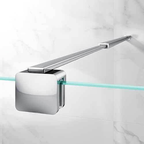 OsmanthBD Duschstabilisator aus Edelstahl 66,7-121,5 cm, Chrom | Mit 304 Edelstahl gefertigt, geeignet für 6-10 mm Glas, Quadratisch Design