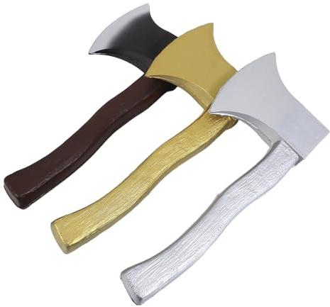 Abaodam Set 3 Accette Finte di Halloween in PU Morbido Asce Giocattolo Realistiche per Accessori per Costumi Vichingo e Feste in Maschera Decorazioni per Carnevale e Cosplay