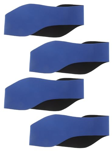 Hemobllo Fascia per Nuoto e Protezione Orecchie in Neoprene Regolabile Set 4 Pezzi Fascia Elastica da Nuotatore per Piscina Doccia e Sport Acquatici Colore Blu Taglia L Unisex