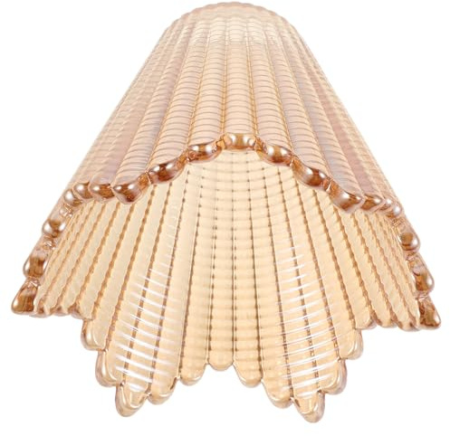 TOYANDONA Paralume in Vetro Conico Ambrato 6,09 X 5,31 Copertura Sostitutiva per Lampadari da Soffitto, Applique da Parete e Lampade da Tavolo, Diffusione Luce Uniforme per Soggiorno