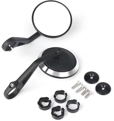 Specchietto Retrovisore Laterale Moto Moto CNC Manubrio Maniglia Bar Specchietti Retrovisori Laterali End Kit Specchio Per Street Per Trident 660 Per Bobber T120 Per Daytona 675(1 set Round)