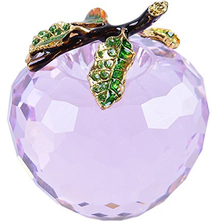 Longwin Briefbeschwerer aus Kristallglas, Apfelform, Dekoration, glas, rose, 60mm Diameter