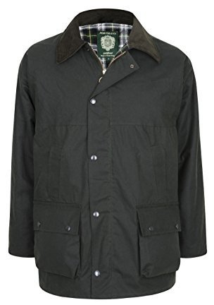 Portmann Premium Quality Padded Mens Wax Jacket Made in UK (6XL, Olive Green)