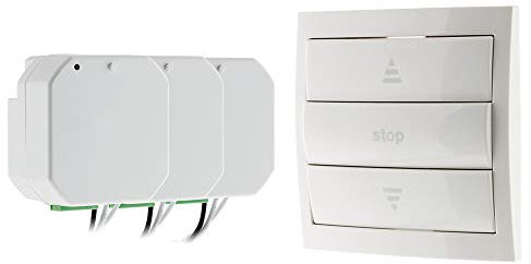 Otio - Set Tapparelle Elettriche Telecomandate - Modello 1 Telecomando + 3 Moduli - Plastica - Compatibilità con Gateway e App Mobile OtioHome, Controllo Centralizzato 10 Dispositivi - Bianco