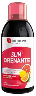 Forté Pharma Slim Drenante Cítricos 500 ml - Eliminación de Líquidos | Drenante sabor cítricos con té verde y reina de los prados. Favorece la eliminación de líquidos del metabolismo. 10 días
