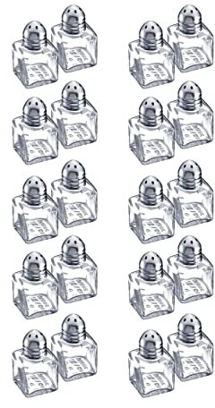 Westmark Mini-Gewürzstreuer-Set, 10 Sets à 2 Stück, Fassungsvermögen: je 10 ml, Rostfreier Edelstahl/Glas, Silber/Transparent, 630722E2