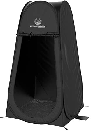 Wakeman Portable Pod, Outdoors-Tenda Portatile Pop-up con Borsa per Il Trasporto, Pieghevole, per Doccia, fasciatoio, Ideale per Accessori da Campeggio Unisex, Nero, Standard