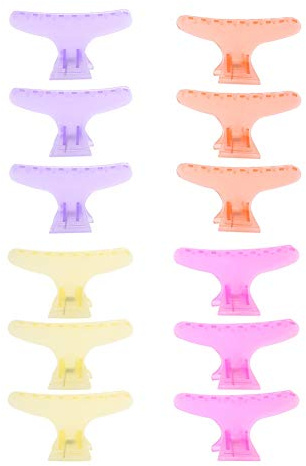Farfalla Artiglio Set Da 12 Pz Pinza Per Parrucchiere Salone Mollettone Professionale Chiusure Pinze Barrettes(cristallo)