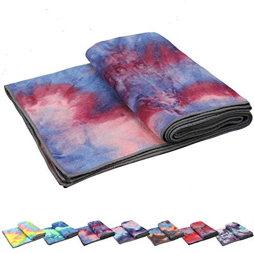 DELIBEST Rutschfestes Yoga-Handtuch, 100 % saugfähige, geruchlose Mikrofaser, für Spoets, Pilates, Standardgröße 61 x 182,9 cm