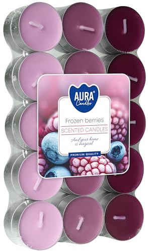 Lot de 30 chauffe-plats - Petites bougies chauffe-plat - Parfum doux de baies glacées - Bispol