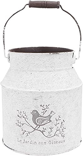 LATRAT Shabby Flower Vase Vintage Milk Churn Rustic Flower Pot for Garden Round Flower Vase Vintage Vase French Country House Style Vase Bucket Metal Bucket Planter Decorative Vase