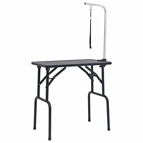 Festnight Hund Trimmtisch Schertisch Klappbar mit Schlinge Pflegetisch Badezimmer für Hunde/Katzen mit kratzfester Gummioberfläche 81 x 48,5 x 80 cm (L x B x H)