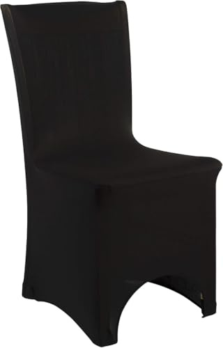 WedDecor Wedding Chair Covers Dining Chair Slipcover, Black, 10pcs | Washable Removable Spandex Stretch Chair Protector for Banquet Hotel Christmas New Year Party Decoration