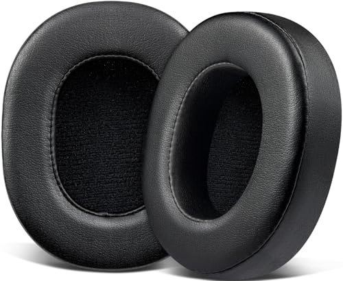 SOULWIT Replacement Earpads for Skullcandy Hesh 3/ANC/Evo & Crusher Wireless/ANC/Evo & Venue ANC Over-Ear Headphones, Ear Pads Cushions with Soft Protein Leather, Noise Isolation Foam - Black