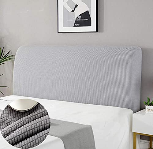 APTBJKUiU Bettkopfteil Hussen Kopfteilbezug Staubdicht Verdicken Dehnbar Bett Kopfteil Staubdicht Abdeckung 360° Rundum-Paket Für Schlafzimmerdekoration Dekor hellgrau 180cm(71-79)