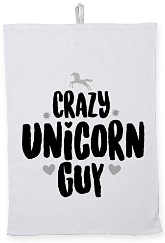 Hippowarehouse Crazy unicorn guy Tea Towel Eco Printed Dish Cloth Kitchen accessory 50cmx70cm 100% Cotton
