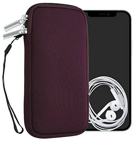 kwmobile Handytasche für Smartphones XL - 6,7/6,8 - Neopren Handy Hülle Bordeaux Violett - Handy Tasche 17,2 x 8,4 cm Innenmaße