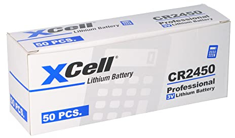 50er Set CR2450 Lithium-Knopfzelle 3V / 620mAh (10x5er Pack) Lithium Hochleistungs- Batterie Für Professionelle Anwendungen - Langlebig - Wartungsfrei