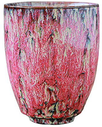 NKADNB Taza de porcelana sin asa, servicio de café de porcelana, juego de café multicolor, pintado a mano, multicolor, desayuno, al aire libre, taza de café japonesa vintage, 250 ml