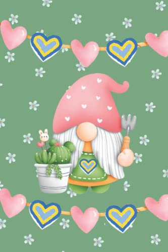 Cute Garden Gnome Notebook: Funny Gnome Gift for Women Mum Mothers Day Gonk Gardeners Journal Organizer Planner Lined 6x9 Soft Cover Ukrainian Heart