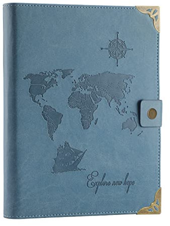 SEEALLDE Leder Notizbuch A5 Geschenke zum Vatertag VaNachfüllbar Ringbuch Tagebuch Liniert 200 Seiten für Erwachsene und Jungs