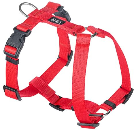 Chaba Guard Hundegeschirr für mittelgroße Hunde mit Kontrolle, Anti-Zug & Würgen, Verstellbar, Komfortabel und Leicht, Classic Step-in Brustgeschirr, Laufgeschirr, Dog Harness, Größe L, ROT